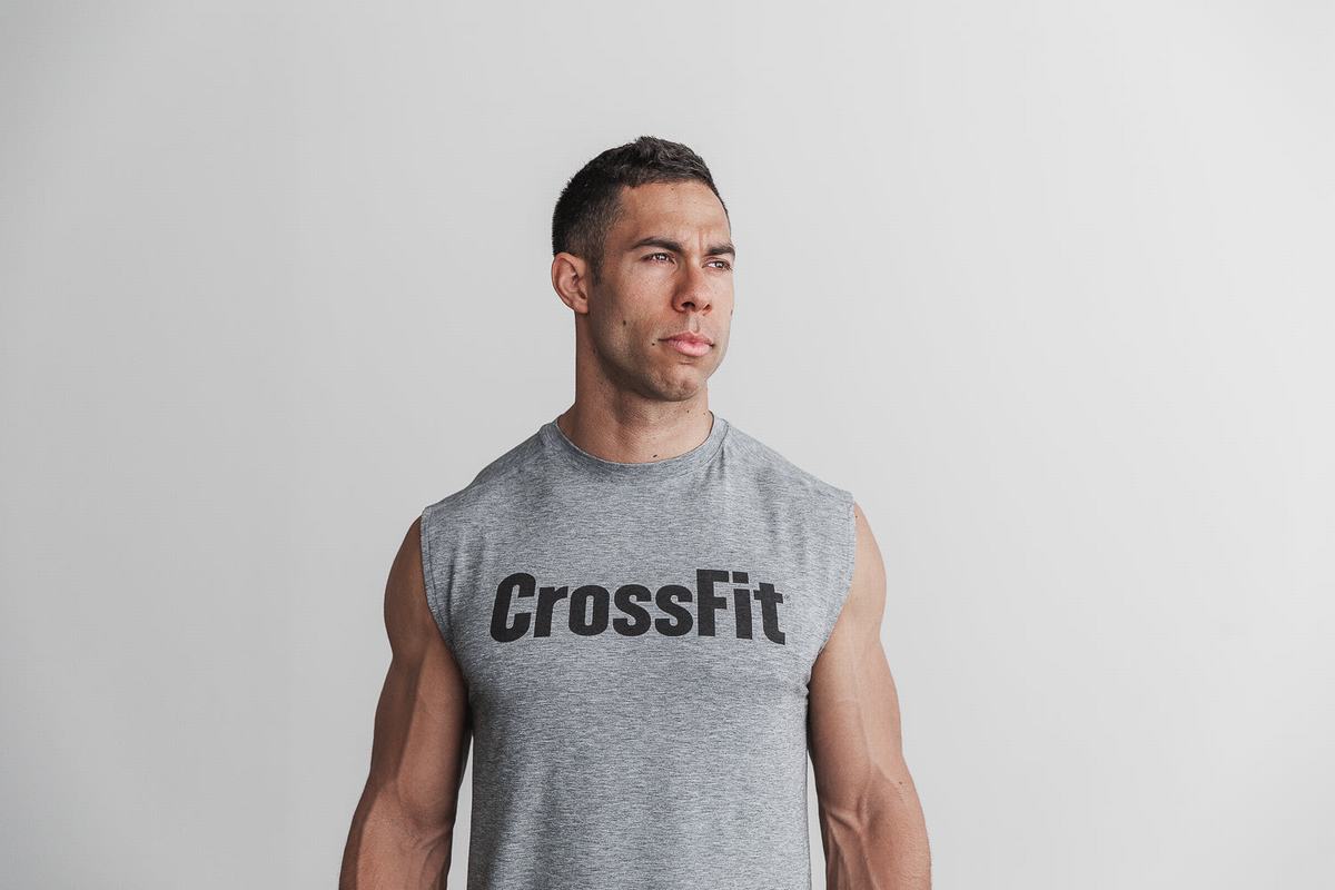 Nobull Crossfit® Sleeveless Men's T Shirts Grey | Australia (KA4286)